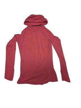 H&M Sport Women Pink Active Workout Long Sleeve Thumbhole Hoodie Size L